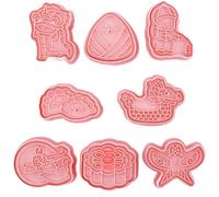 ComfyHarbor Stampini per biscotti, stampi per biscotti cinesi, strumenti di cottura in PP per biscotti a tema, torte fondente e artigianato con motivi culturali per feste popolari, forme facili da