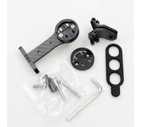 ComfyHarbor Supporto di estensione per manubrio del computer della bici, staffa di montaggio in fibra di carbonio, per accessori per fotocamera GPS Garmin (nero)