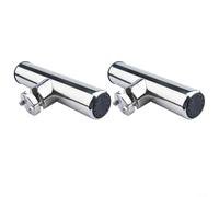 ComfyHarbor Supporto per canna da pesca in acciaio inox, con inserto in gomma, angolo regolabile a 32 posizioni, per binari da 19-25 mm, accessori per barche, argento
