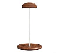 ComfyHarbor Supporto per cuffie in legno di noce con asta in alluminio, supporto antiscivolo per cuffie da scrivania per giochi e ufficio, base curva per accessori, adatto per fasce fino a 6,1 cm