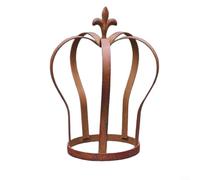 ComfyHarbor Supporto per fiori in ferro rustico, con design a corona, 30 x 22 x 15 cm, supporto per piante in metallo, per decorazione da giardino, prato, percorso, base stabile, per vasi medi