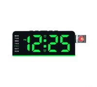 ComfyHarbor Sveglia con proiezione a LED, orologio digitale multifunzionale da comodino, con display girevole a 180°, ora, data, temperatura, per camera da letto, casa, ufficio (nero verde)