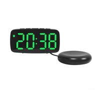 ComfyHarbor Sveglia digitale a LED con funzione di vibrazione, orologio da viaggio alimentato tramite USB, per camera da letto, scrivania, con luminosità regolabile, display verde (A)