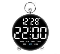 ComfyHarbor Sveglia digitale con controllo vocale con display a LED, data, regolazione della luminosità a 3 livelli, modalità notturna con attivazione bussa, memoria di spegnimento (bianco)