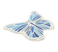 ComfyHarbor Tappeto da gioco rotondo con farfalla arcobaleno, per bambini, non perde pelo, tappeto per soggiorno 20 cm (uccello blu blu C)