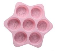 ComfyHarbor Teglia antiaderente in silicone con 7 cavità, per hamburger, panini, muffin e torte, lavabile in lavastoviglie, flessibile (rosa)