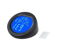 ComfyHarbor Termometro digitale per auto a energia solare, con display LCD, sensore di vibrazione retroilluminato, monitor della temperatura per cruscotto, adatto per il cruscotto, materiale ABS (blu)
