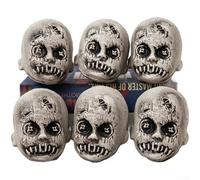 ComfyHarbor Testine di bambola rotte in plastica, confezione da 6 per casa | Facce screpolate realistiche, trame inquietanti, scene horror coinvolgenti, borsa a rete inclusa, facile installazione