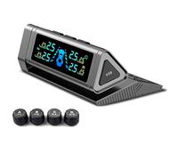 ComfyHarbor TPMS, monitor della pressione dei pneumatici, con 4 sensori esterni, con doppia ricarica USB, display a tre livelli di luminosità, sei modalità di allarme, per auto, SUV, camion (argento)