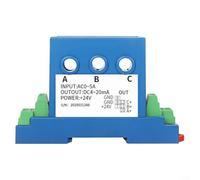 ComfyHarbor Trasmettitore di corrente alternata trifase uscita 3 × DC4-20mA con isolamento elettromagnetico per alimentazione industriale e gestione energetica, alloggiamento ABS, precisione 0,5%, (0