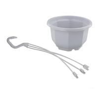 ComfyHarbor Vaso da fiori in plastica da appendere con gancio rimovibile, recinto bianco per balcone, veranda, giardino, decorazione per interni ed esterni, design drenante traspirante (E180)