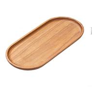 ComfyHarbor Vassoio da portata rettangolare in legno di noce, con bordi lisci e base piatta, piatto da portata minimalista nordico per tè, frutta secca e dessert (C)