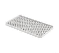 ComfyHarbor Vassoio di scarico in plastica a 2 livelli, con stendibiancheria staccabile e base antiscivolo, portabicchieri, per bancone della cucina, soggiorno, tavolo da pranzo (stile quadrato)