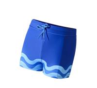 Comfyouth Costume da bagno per bambini, modello ondulato, ad asciugatura rapida, con foderato, elastico in vita per ragazzi, 128-176, Blu, 164