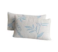 ComfySleep 2 cuscini in rayon derivati di bambù per dormire, rinfrescanti e triturati in memory foam regolabile derivato dal bambù con fodera rimovibile/lavabile (letto molto grande)