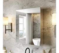 ComfyStyle Armadietto per medicine da bagno con specchio, struttura in lega di alluminio con pannelli laterali a specchio, armadietto per medicine da incasso o da incasso con ripiani regolabili