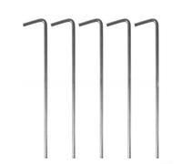 Comgooldool 100 picchetti resistenti per tenda in ferro zincato, ganci a 7 forme, antivento, per campeggio, ancoraggi per tende, tettoie, ripari, attrezzatura da trekking all'aperto, argento, 18 x 3