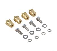 Comgooldool 2 adattatori per terminali batteria M8 con viti e rondelle, connettori per batteria auto in ottone per auto, moto, camion, barche, camper, 6 mm, filettatura interna esterna da 8 mm, kit di