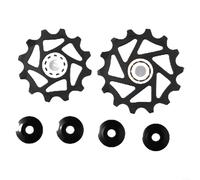 Comgooldool 2 pulegge per deragliatore posteriore, 12T + 14T, cuscinetto in ceramica, per SRAM AXS, gabbia stretta e larga, supporta catene a 9-11 velocità, nero