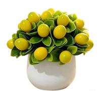 Comgooldool 27 bonsai artificiali per alberi da frutto, 14,5 cm, per mini piante in vaso con arance, ciliegie, peperoni, per casa, ufficio, scrivania, oggetti di scena fotografici (limone)