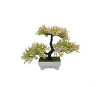 Comgooldool Albero artificiale in miniatura bonsai in plastica verde pianta ornamento creativo floreale decorazione artistica per casa ufficio scrivania mensola espositore bassa finta decorazione 27 x
