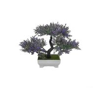 Comgooldool Albero artificiale in miniatura bonsai in plastica verde pianta ornamento creativo floreale decorazione artistica per casa ufficio scrivania mensola espositore bassa finta decorazione 27 x