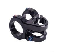 Comgooldool Attacco manubrio in alluminio CNC 6061 per mountain bike, raggio di 35 mm, angolo di 0°, per morsetto da 31,8 mm e tubo sterzo da 28,6 mm, adatto per AM DH Downhill, colore argento (nero)