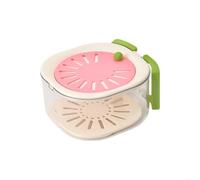 Comgooldool Cesto per la frutta con coperchio girevole con manico, scolapasta per verdure per lavello da cucina, efficiente contenitore per risciacquo e scarico degli alimenti, per insalata, pasta