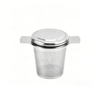 Comgooldool Colino da tè in acciaio inossidabile 304 con coperchio in silicone, infusore per tè a maglia fine per foglie sciolte, copertura di ritenzione del calore, si adatta alla maggior parte delle