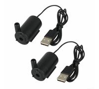 Comgooldool Confezione da 2 pompe sommergibili USB 5 V per stagni e fontane con design a risparmio acustico per mini acquario e acqua da giardino, nero (2 pezzi)