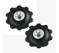 Comgooldool Confezione da 2 ruote per deragliatore posteriore per bicicletta, pulegge guida 10T, rulli in plastica, per cambio bici a 6 7 velocità, colore nero