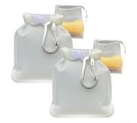 Comgooldool Confezione da 2 sacchetti per sapone da viaggio con rete a bolle e moschettone, a prova di perdite, in nylon ad asciugatura rapida, per campeggio, escursionismo, palestra, custodia