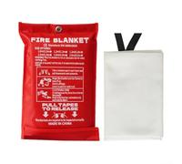 Comgooldool Coperta antincendio per cucina, ufficio e casa, 1,8 m x 1,8 m, in fibra di vetro, coperta estinguente riutilizzabile, portatile, a rapida apertura, resistente al calore, ignifuga, 1 m x 1