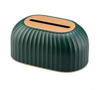 Comgooldool Copertura per scatola di fazzoletti in stile nordico a righe per carta igienica rettangolare standard o scatole di tovaglioli, in plastica, per bagno e ufficio, verde, bianco, verde scuro