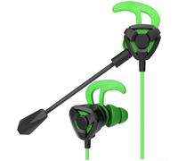 Comgooldool Cuffie intrauricolari da gioco con cavo, driver dinamico da 10 mm, microfono staccabile, audio a latenza zero, per PUBG Mobile PC portatile, vestibilità ergonomica, rosso (C)