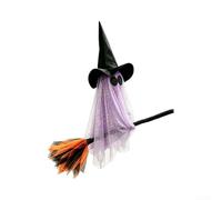 Comgooldool Decorazione gonfiabile della scopa della strega di Halloween (stile - viola)