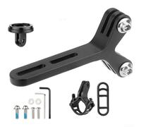 Comgooldool Estensore per manubrio della bici per barre integrate, supporto luce in alluminio e adattatore per fotocamera per Garmin per bryton per computer wahoo, doppio foro per vite spaziatura 10