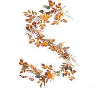 Comgooldool Foglia d'acero artificiale rampicante autunno interno esterno | Foglia d'acero artificiale, rampicante autunnale del Ringraziamento, per porta d'ingresso, matrimonio, 200 cm, arancione