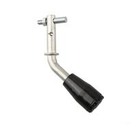 Comgooldool Maniglia di ricambio per porta stufa in ferro per camino e caldaia, diametro foro 1,2 cm, colore nero e argento con impugnatura in plastica, compatibile con porte del forno e del camino