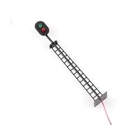 Comgooldool OO Gauge Model Railway 2-Aspect Red & Green LED Signal Light, 3V/12V DC/AC compatibile, ABS+costruzione in metallo, altezza 83 mm, scala 1:87, pre-cablato con resistenze