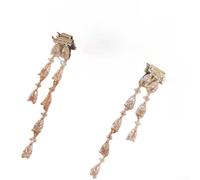 Comgooldool Orecchini ear cuff a forma di farfalla a goccia d'acqua per auricolari aperti, eleganti ciondoli a clip in rame con intarsio, accessori leggeri e alla moda per uso quotidiano, 1 paio