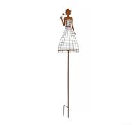 Comgooldool Paletto Lady Garden traliccio Yard Outdoor Decor battuto | Vintage Rustico Arrampicata Elegante Ferro Pianta Sostegno Vite Femminile Silhouette Arte Letti Di Fiori Percorsi Grigio 83,8
