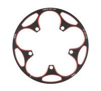 Comgooldool Paracatena per bicicletta in lega di alluminio 130BCD per pignone 50T-60T, copertura leggera con struttura stampata per protezione di sicurezza per ciclismo su strada, nero (50T-54T rosso)