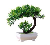Comgooldool Piante artificiali in vaso, 19 cm, bonsai verde finto, per decorazione domestica, ufficio, scrivania, mensola, bassa manutenzione, in plastica, pianta finta decorazione per interni, non