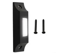 Comgooldool Pulsante campanello cablato illuminato a LED per casa e giardino - Pulsante campanello da parete in metallo, 8,1 x 2,3 cm, nero, DC 12-24 V, pulsante di ricambio per campanello resistente