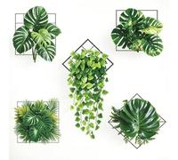 Comgooldool Realistica edera verde da parete Ers realistica foglie di vite artificiali autoadesive in PVC per soggiorno, camera da letto, bagno, decorazione per la casa, giardino, feste, matrimoni