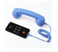 Comgooldool Ricevitore per telefono retrò con connessione cablata di tipo C, ricevitore ergonomico in stile fisso per iPhone e telefoni cellulari, maniglia in ABS di qualità chiara per videoconferenze