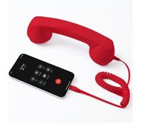 Comgooldool Ricevitore per telefono retrò con connessione cablata di tipo C, ricevitore ergonomico in stile fisso per iPhone e telefoni cellulari, maniglia in ABS di qualità chiara per videoconferenze
