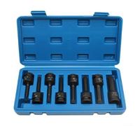 Comgooldool Set di 8 chiavi a bussola da 1/2" con prese esagonali M5-M10, in acciaio Cr-Mo per la rimozione dei bulloni in spazi ristretti, finitura fosfato nero con custodia per riparazione