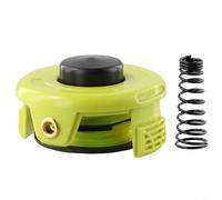 Comgooldool Set di bobine e molle di copertura per Ryobi-RAC118 1,2 mm RLT3525S, bobina di ricambio con cappuccio e molla, plastica + metallo + nylon, nero + giallo